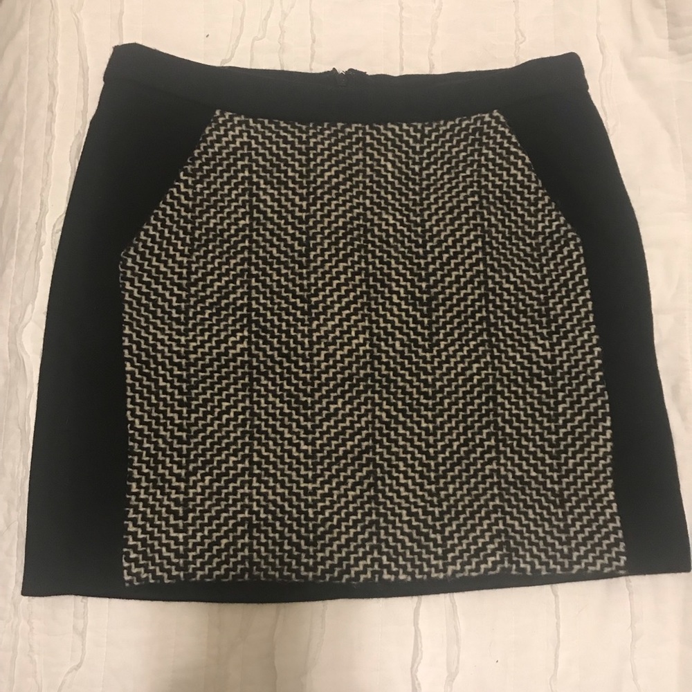 100% Wool Herringbone Woven J Crew Skirt